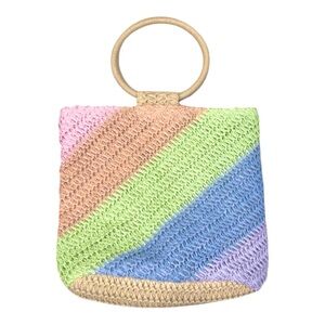 Pastel Raffi Crochet Weave Handbag NWOT